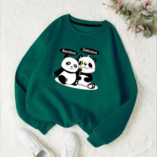 Sweat-shirt à motif panda et lettre à doublure thermique - SHEIN - Modalova