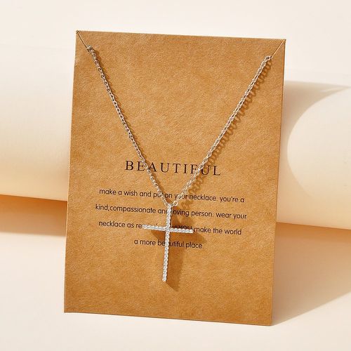 Collier zircone cubique à pendentif croix - SHEIN - Modalova