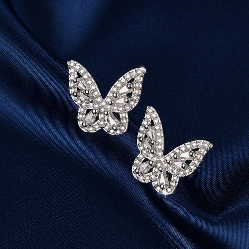 Clous d'oreilles zircone cubique papillon - SHEIN - Modalova