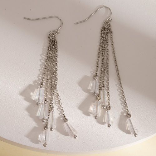 Pendants d'oreilles à perles à franges en métal - SHEIN - Modalova
