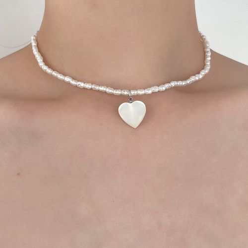 Collier à perles à breloque cœur - SHEIN - Modalova