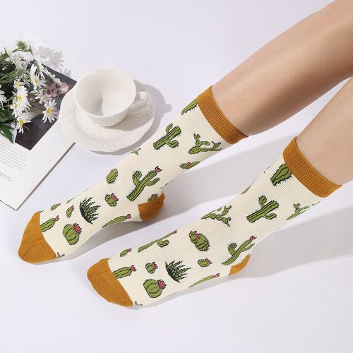 Chaussettes à imprimé cactus - SHEIN - Modalova