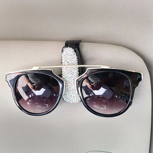 Clip de pare-soleil pour porte-lunettes de voiture à strass - SHEIN - Modalova