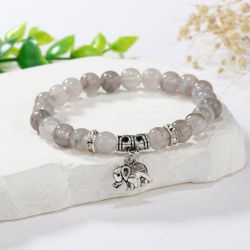 Bracelet perlé avec strass à breloque d'éléphant - SHEIN - Modalova