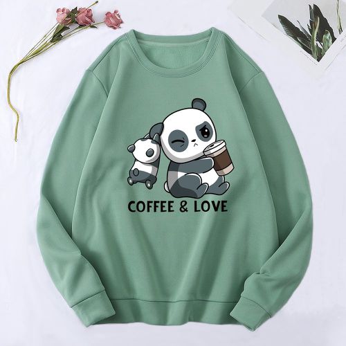Sweat-shirt thermique à motif panda et lettre - SHEIN - Modalova