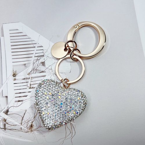 Porte-clés cristal cœur & à breloque ronde - SHEIN - Modalova