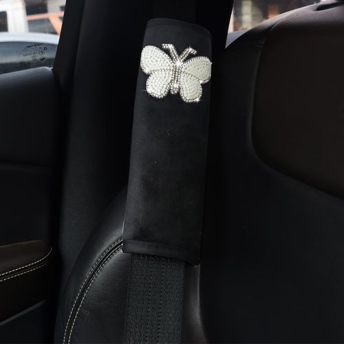 Pièce Couverture de ceinture de sécurité de voiture à strass à détail papillon - SHEIN - Modalova