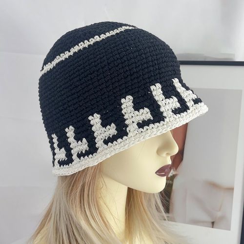 Chapeau en crochet bicolore - SHEIN - Modalova