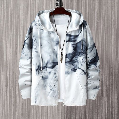 Manteau à capuche tie dye zippé à cordon (sans t-shirt) - SHEIN - Modalova