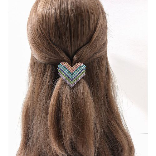Pince à cheveux française à strass à détail cœur - SHEIN - Modalova