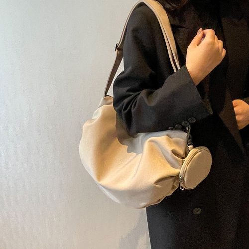 Sac hobo minimaliste en canevas avec porte-monnaie - SHEIN - Modalova