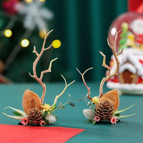 Pièces Épingle à cheveux avec ramure Noël et pomme de pin - SHEIN - Modalova