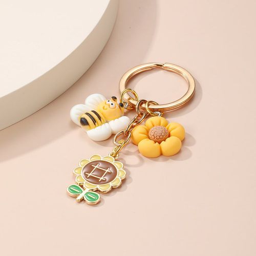 Porte-clés abeille et fleur breloque - SHEIN - Modalova