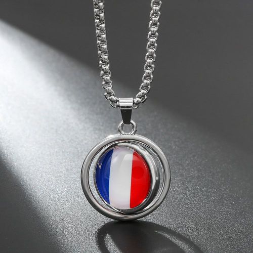 Collier drapeau français & football motif à breloque ronde - SHEIN - Modalova