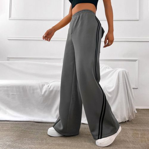 Pantalon de survêtement à bande contrastante taille élastique - SHEIN - Modalova