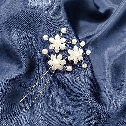 Épingle à cheveux fleur & à fausse perle de mariée - SHEIN - Modalova