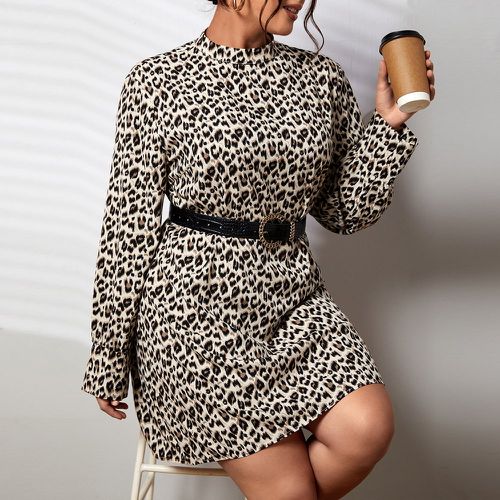 Robe léopard à col montant (sans ceinture) - SHEIN - Modalova
