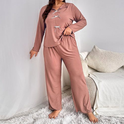 Ensemble pyjama pantalon & t-shirt à nœud papillon - SHEIN - Modalova