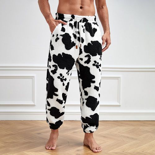 Pantalon à imprimé vache à cordon en tissu duveteux - SHEIN - Modalova