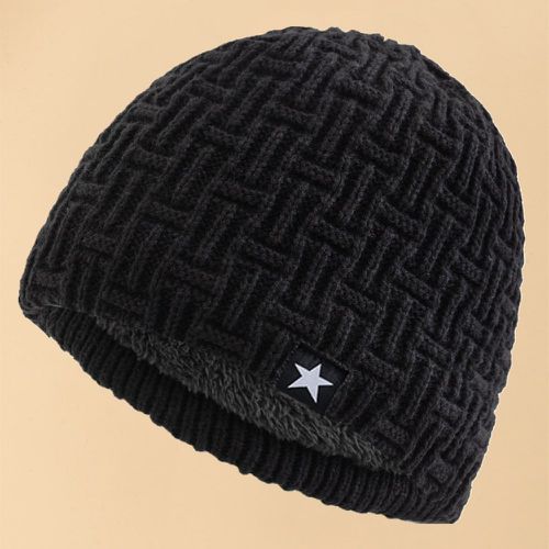 Bonnet étoile à détail étiquette avec doublure en polaire - SHEIN - Modalova