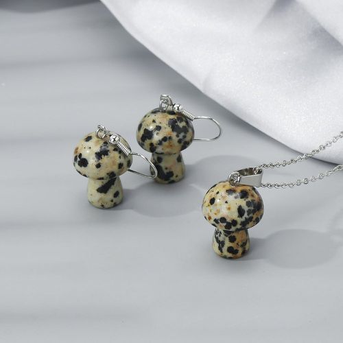 Collier avec pendentif aléatoire champignon & pendants d'oreilles - SHEIN - Modalova