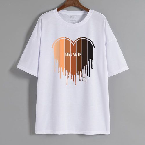T-shirt à motif cœur et lettre - SHEIN - Modalova