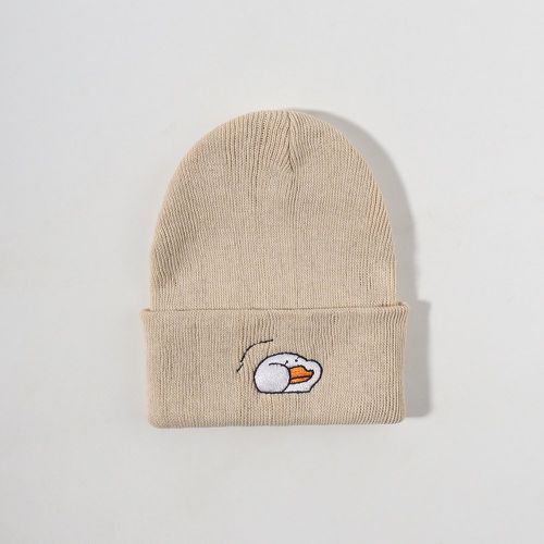 Bonnet à revers canard dessin animé à broderie - SHEIN - Modalova