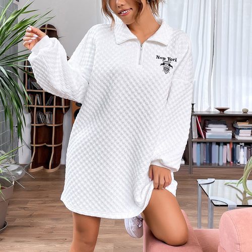 Robe sweat-shirt à imprimé lettre zippé - SHEIN - Modalova