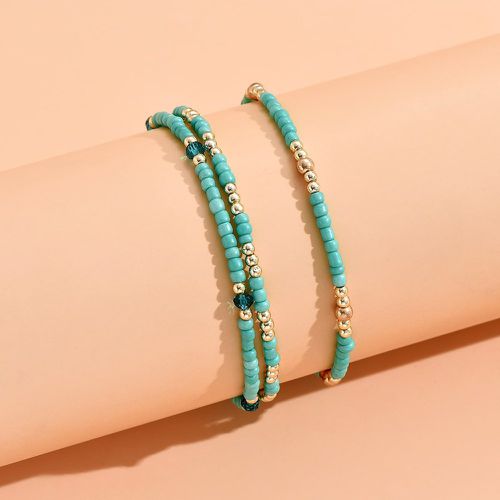 Pièces Bracelet de cheville perlé minimaliste multicouche - SHEIN - Modalova