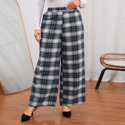 Pantalon ample à imprimé tartan - SHEIN - Modalova