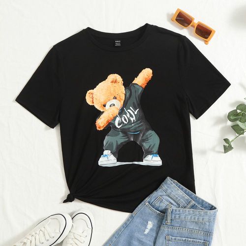 T-shirt à motif d'ours et lettre - SHEIN - Modalova
