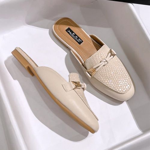 À Nœud Géométrique Mules , Élégant Chaussures Plates - SHEIN - Modalova