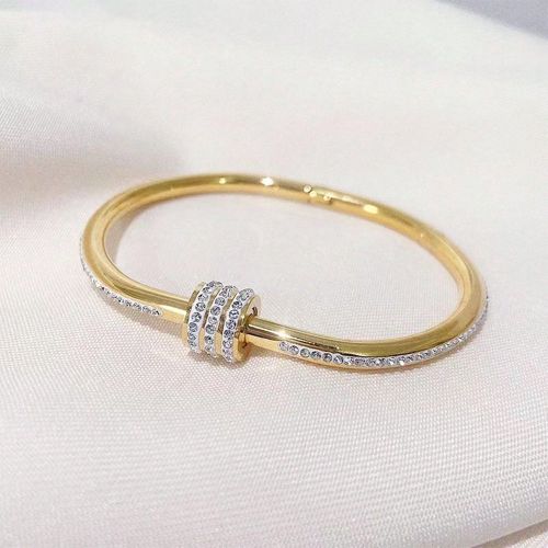 Pièce Bracelet de taille en acier inoxydable, de mode minimaliste, élégant, de luxe haut de gamme, incrusté de strass complet. Cadeau de bijouxs, - SHEIN - Modalova