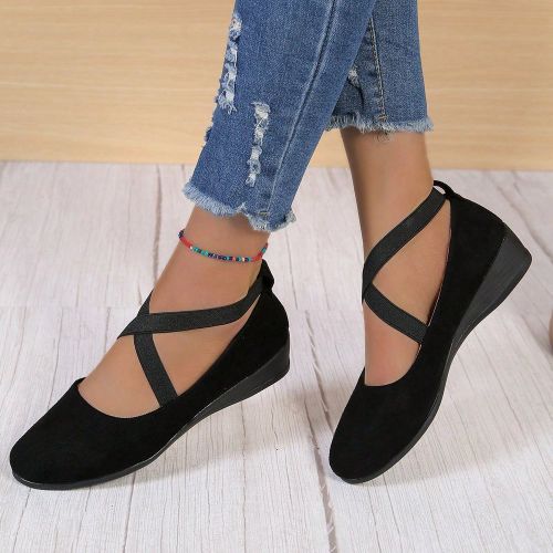 Élégant Escarpins à semelle compensée pour bride croisée Chaussures - SHEIN - Modalova