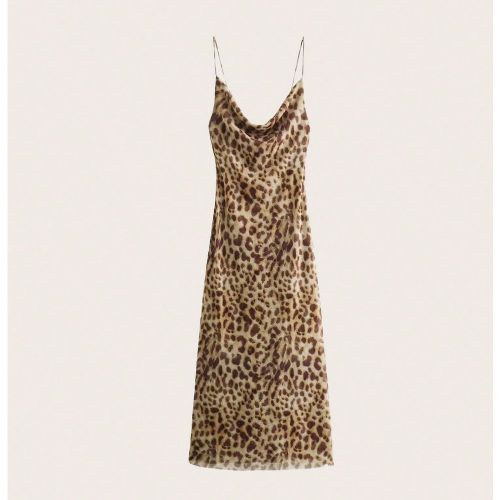 Robe d'été à bretelles en soie mesh imprimé léopard - SHEIN - Modalova