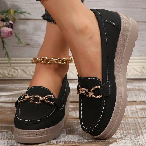 Chaussures plates confortables à semelle épaisses avec talon compensé et fond souple - SHEIN - Modalova