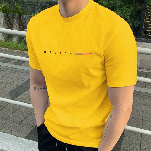 T-shirt décontracté à col rond et manches courtes avec imprimé lettre - SHEIN - Modalova