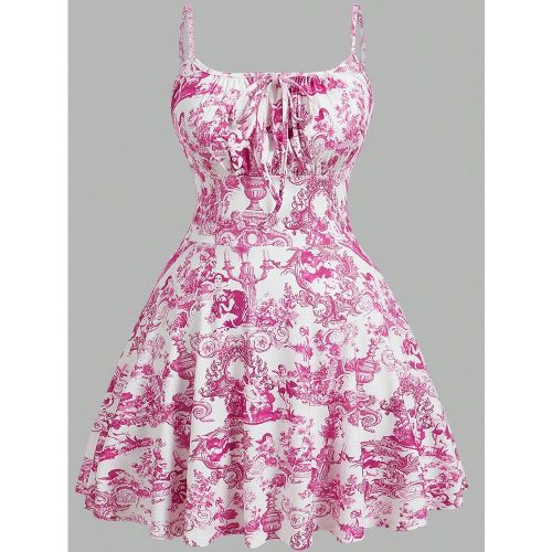 Robe casual imprimée tout-sur, sans manches, grande taille. Robe d'été, robe de plage, tenues de vacances bohème - SHEIN - Modalova