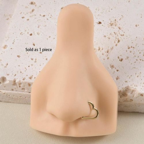 Pièce Anneau de nez en forme de cœur simple en acier inoxydable Anneau de septum, tragus, cartilage pour un port quotidien. Bijoux de piercings et h - SHEIN - Modalova