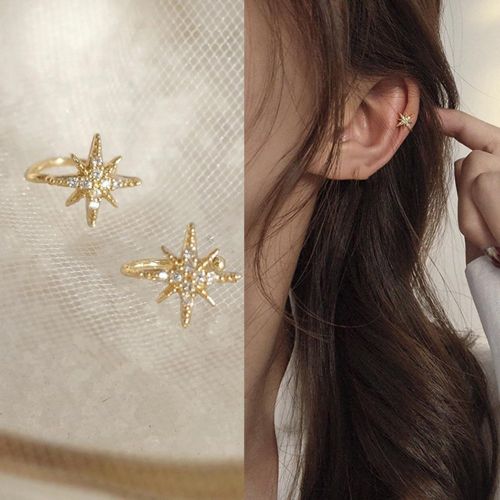 Clips d'oreilles zircone cubique à détail étoile - SHEIN - Modalova