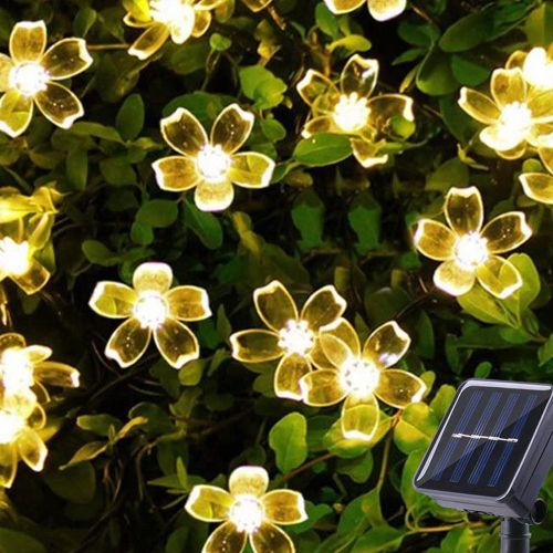 Pièce Guirlande lumineuse solaire pour jardin avec 20/50/100 LED, 5M/7M/12M, blanc chaud, étanche pour extérieur, 8 modes d'éclairage, pour pelous - SHEIN - Modalova