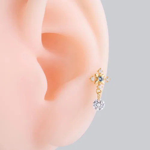 Pièce Clous D'oreille Zircone Cubique Décor - SHEIN - Modalova