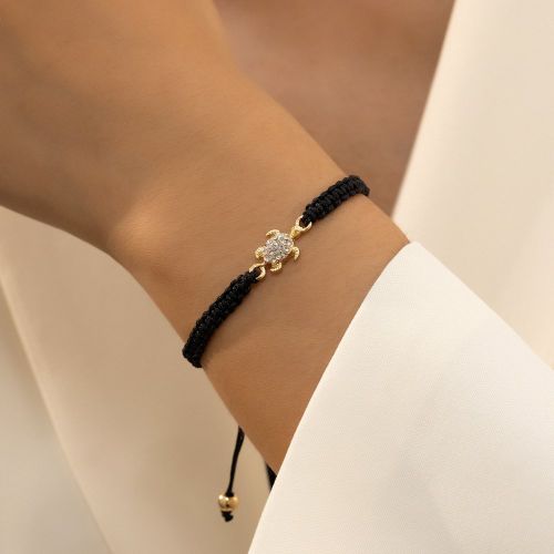 Pièce Des Couple Métallique Minimaliste Tortue De Mer Design Bracelet Avec À Gemme Bracelet Tressé - SHEIN - Modalova