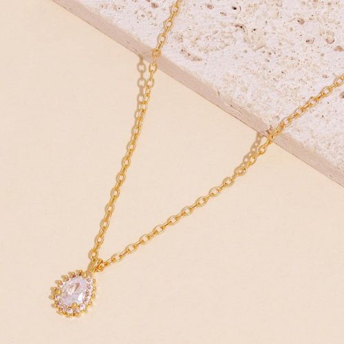 Pièce Charmant Blanc Zircone Cubique Collier Avec Pendentif , Exquis Accessoire Pour Rencontre - SHEIN - Modalova