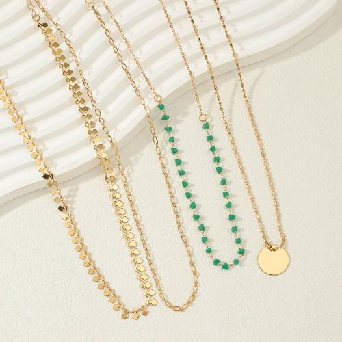Pièces/set Collier Avec Pendentif À La Mode Métallique Style Bohème turquoise - SHEIN - Modalova
