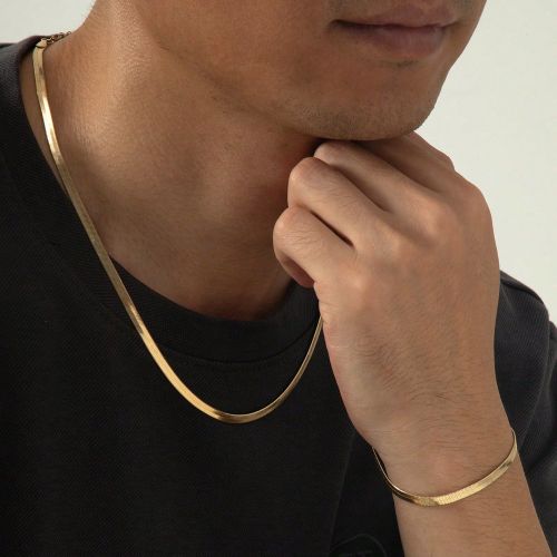 Ensemble De Bracelets Et Colliers À Maillons Métalliques Simples, 1 Pièce, Adaptés À Un Usage Quotidien Pour Femmes - SHEIN - Modalova