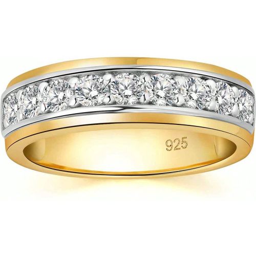 Pièce Bague de fiançailles élégante en argent sterling 925 couleur , Bague de mariage de haute qualité avec zirconium cubique rond. Bijou , cadea - SHEIN - Modalova