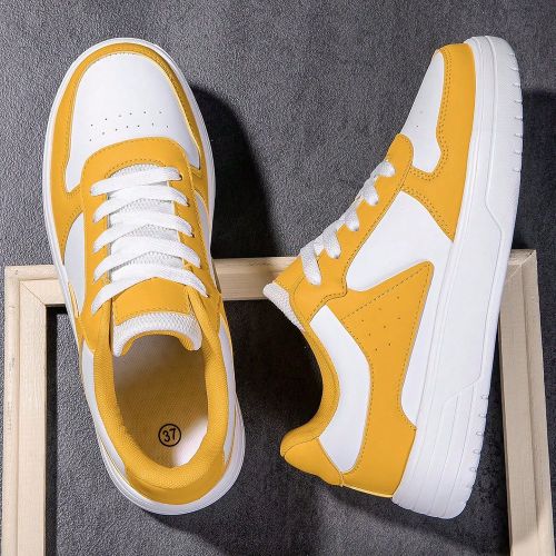 Baskets décontractées jaunes/blanches à la mode unisexes pour le sport masculin - SHEIN - Modalova