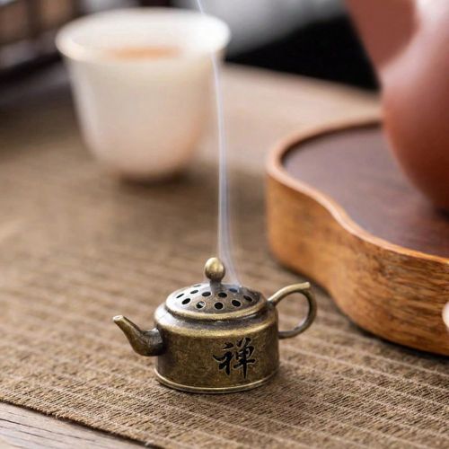 Pièce Mini théière brûle-encens, petit brûleur d'aromathérapie, brûleur d'encens de bois de santal vintage - SHEIN - Modalova