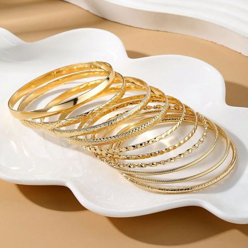 Pièces Ensemble de bracelets dorés mode boho en métal - SHEIN - Modalova